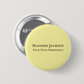 Light Yellow Plain Elegant Professional Modern Ronde Button 5,7 Cm (Voorkant /achterkant)