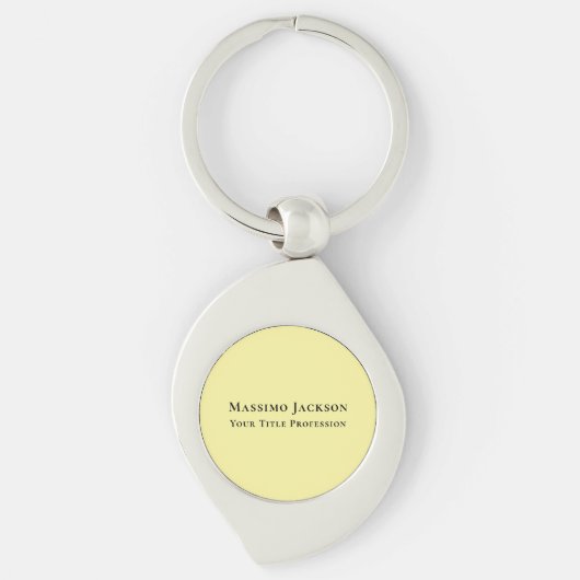 Light Yellow Plain Elegant Professional Modern Sleutelhanger (Voorkant)