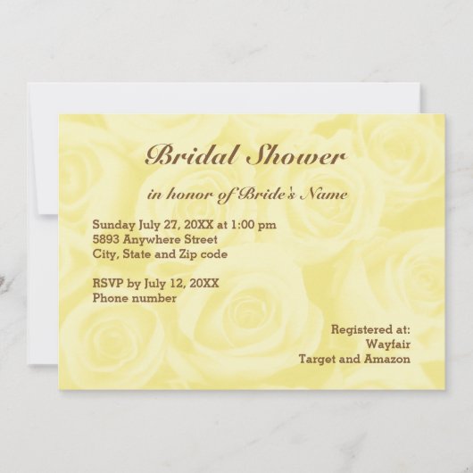 Light Yellow Rose Background Vrijgezellenfeest nod Kaart (Voorkant)