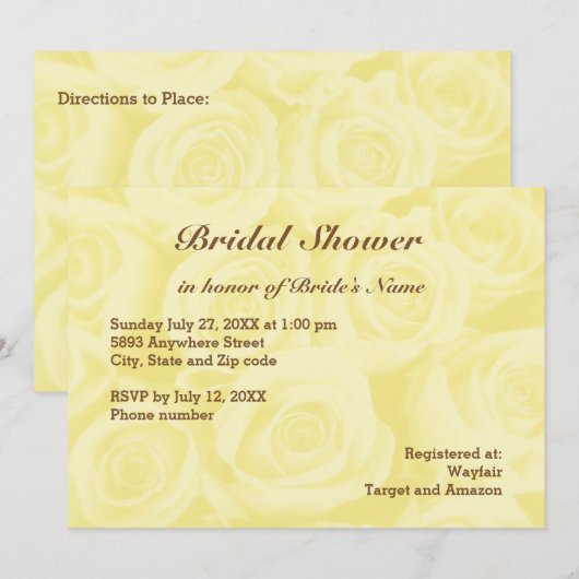 Light Yellow Rose Background Vrijgezellenfeest nod Kaart (Voorkant / Achterkant)