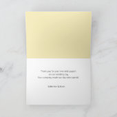 Light Yellow Simple Weddenschap Hartelijk dank Bedankkaart (Binnen)
