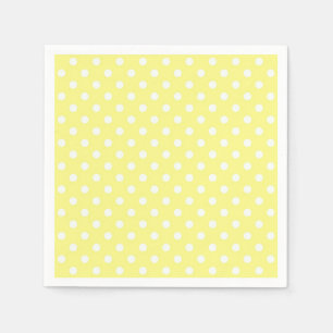 Light Yellow White Polka Dots Pattern Servet