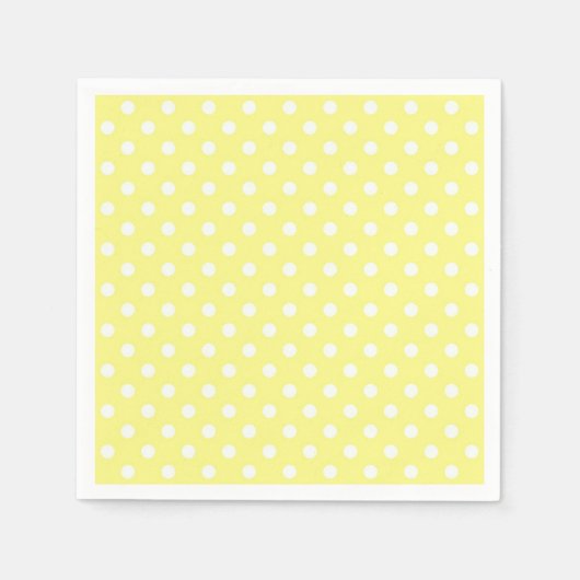 Light Yellow White Polka Dots Pattern Servet (Voorkant)