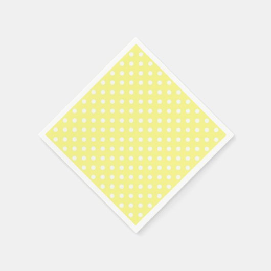 Light Yellow White Polka Dots Pattern Servet (Hoek)