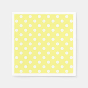 Light Yellow White Polka Dots Pattern Servetten