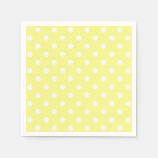 Light Yellow White Polka Dots Pattern Servetten (Voorkant)
