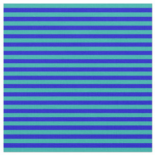 Light Zee Green en Blue Stripes Pattern Stof