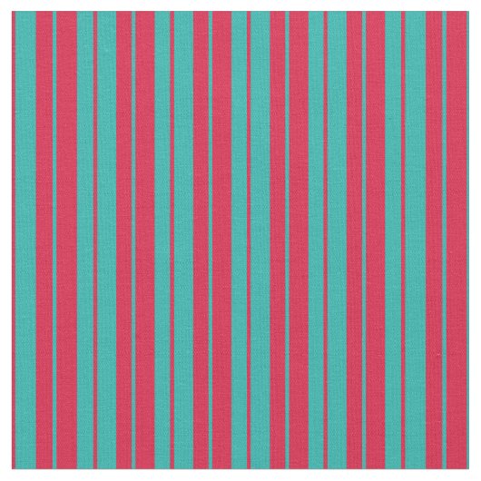 Light Zee Green en Crimson Pattern of Stripes Stof (Close Up)