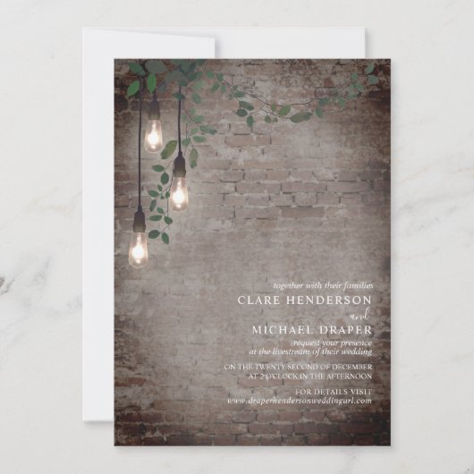 Lightbulb Botanical Garland Brick Virtual Kaart (Voorkant)