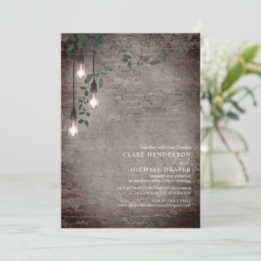 Lightbulb Botanical Garland Brick Virtual Kaart (Staand voorkant)