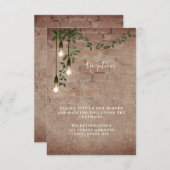 Lightbulb Greenery Garland Wedding Reception Kaart (Voorkant / Achterkant)