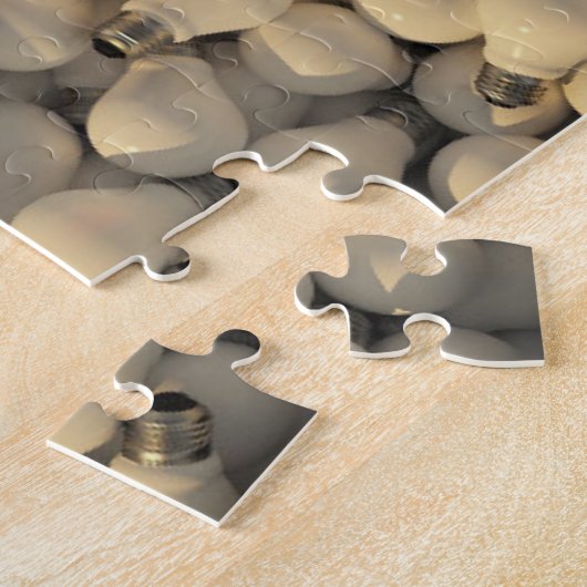 Lightbulb grijs wit onmogelijk uitdagend patroon legpuzzel (Zijkant)