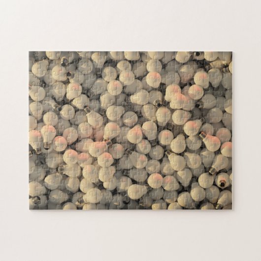 Lightbulb grijs wit onmogelijk uitdagend patroon legpuzzel (Horizontaal)