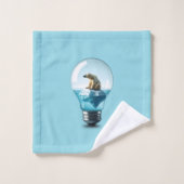 Lightbulb Iceberg - Polar Bear in a Lightbulb Bad Handdoek (Wasdoekje)