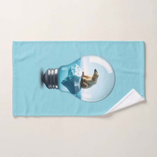 Lightbulb Iceberg - Polar Bear in a Lightbulb Bad Handdoek (Handdoek)