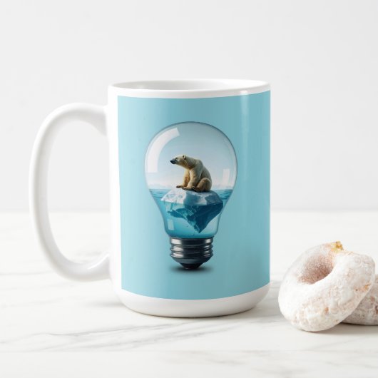 Lightbulb Iceberg - Polar Bear in a Lightbulb Koffiemok (Met donut)