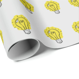 Lightbulb Idea Pattern Wrapping Paper Cadeaupapier