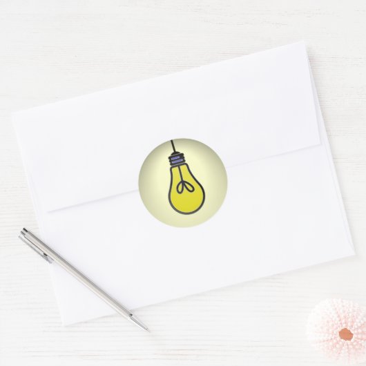 Lightbulb Idee Design Ronde Sticker (Envelop)