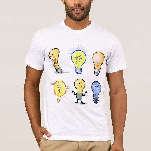 Lightbulb karakters Mannen T-shirt (Voorkant)