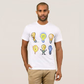 Lightbulb karakters Mannen T-shirt (Voorkant volledig)