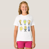 Lightbulb Karakters Meisjes T-shirt (Voorkant volledig)