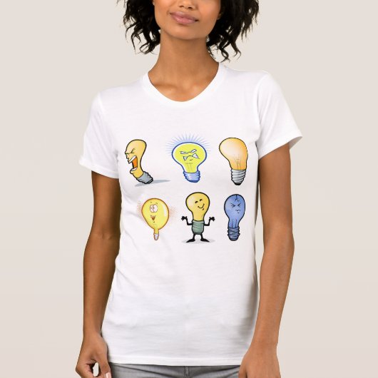 Lightbulb karakters Vrouwen T-shirt (Voorkant)