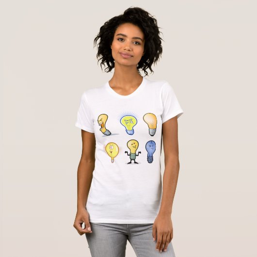 Lightbulb karakters Vrouwen T-shirt (Voorkant volledig)