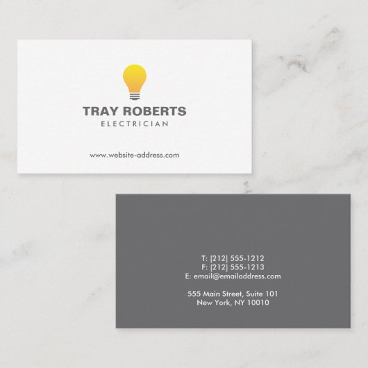LIGHTBULB LOGO nr. 1 Visitekaartje (Voorkant / Achterkant)