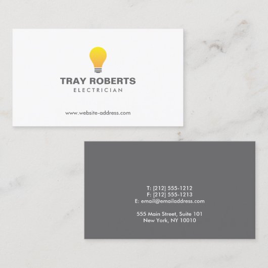 LIGHTBULB LOGO nr. 1 Visitekaartje (Voorkant / Achterkant)