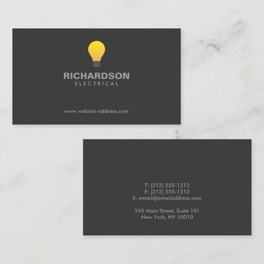 LIGHTBULB LOGO nr. 2 Visitekaartje (Voorkant / Achterkant)