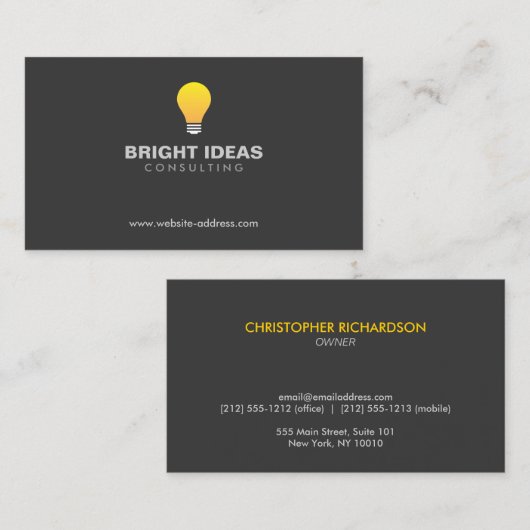 LIGHTBULB LOGO nr. 3 Visitekaartje (Voorkant / Achterkant)