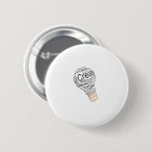 lightbulb met typografie die creativiteit viert ronde button 5,7 cm (Voorkant /achterkant)