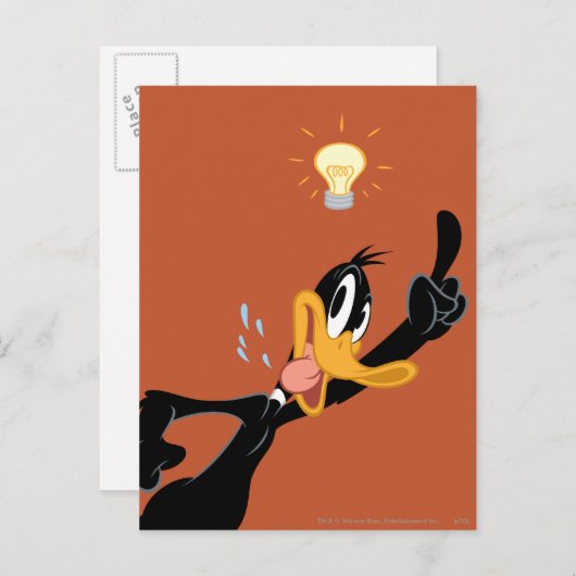Lightbulb over DAFFY DUCK™'s Head Briefkaart (Voorkant / Achterkant)