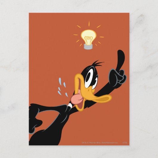 Lightbulb over DAFFY DUCK™'s Head Briefkaart (Voorkant)