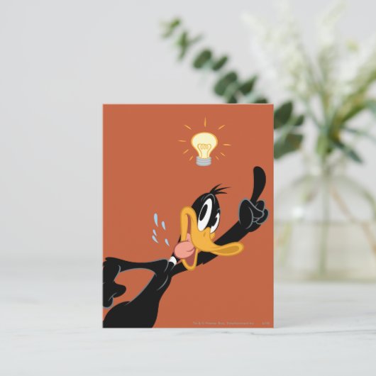 Lightbulb over DAFFY DUCK™'s Head Briefkaart (Staand voorkant)
