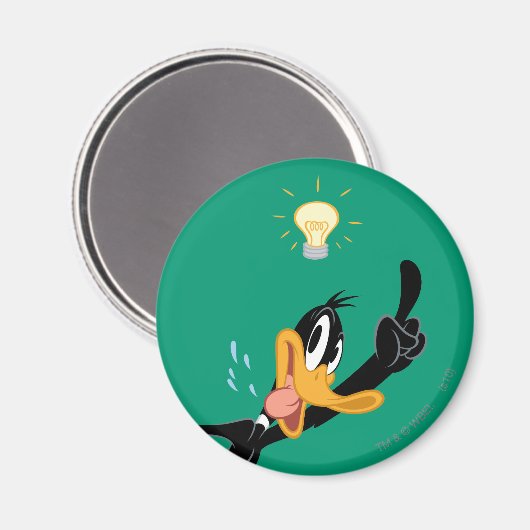 Lightbulb over DAFFY DUCK™'s Head Magneet (Voorkant / Achterkant)