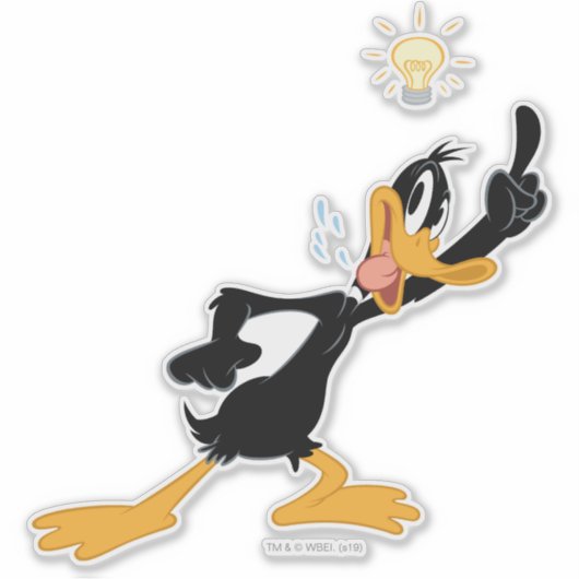 Lightbulb over DAFFY DUCK™'s Head Sticker (Voorkant)