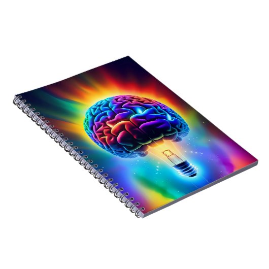 Lightbulb Rainbow Brain Notitieboek (Rechterzijde)