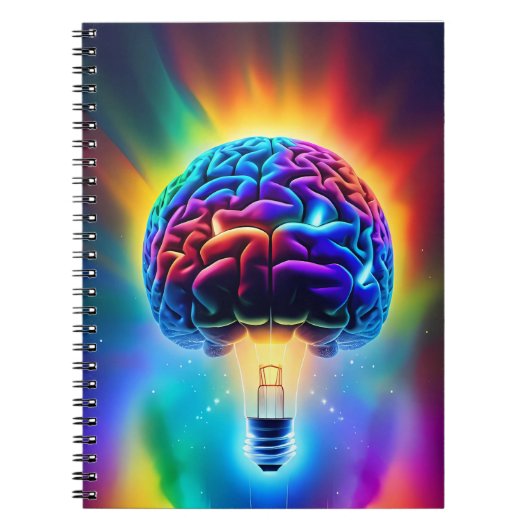 Lightbulb Rainbow Brain Notitieboek (Voorkant)