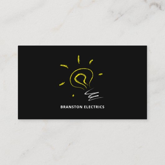 Lightbulb schets ontwerp, elektricien visitekaartje (Achterkant)