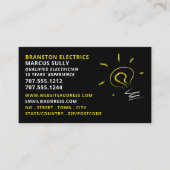 Lightbulb schets ontwerp, elektricien visitekaartje (Voorkant)