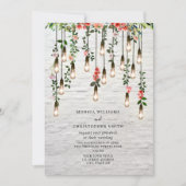  Lightbulb White Brick Floral Wedding Invit Kaart (Voorkant)