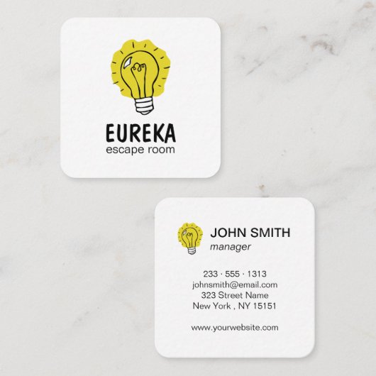 Lightbulbidee Vierkante Visitekaartje (Voorkant / Achterkant)