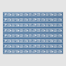 Lighter Blue Bone Inlay Floral Border Decoupage Tissuepapier