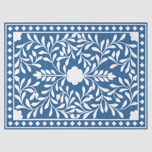 Lighter Blue Traditional Bone Inlay Decoupage  Tissuepapier (Voorkant)
