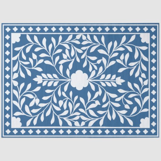 Lighter Blue Traditional Bone Inlay Decoupage Tissuepapier (Voorkant)