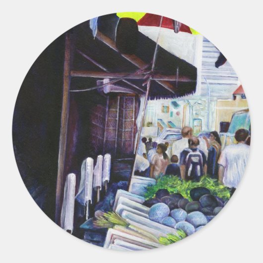 Lighter Side of Lavender Street, Singapore Ronde Sticker (Voorkant)