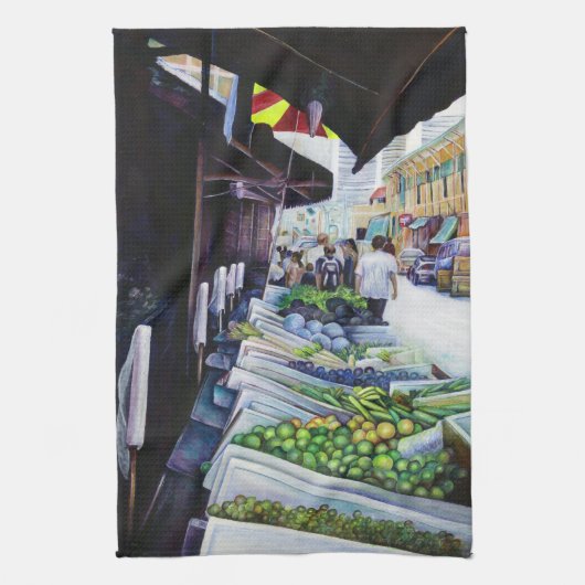 Lighter Side of Lavender Street, Singapore Theedoek (Verticaal)