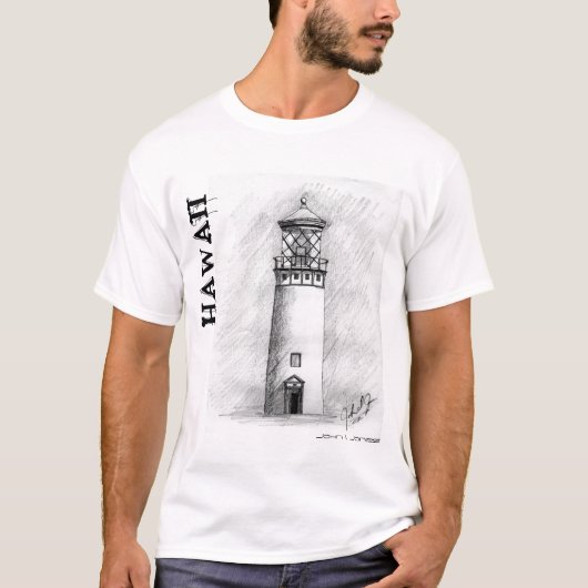 LighthoouseDarkHighRes.0001, HAWAII, John I. Jones T-shirt (Voorkant)