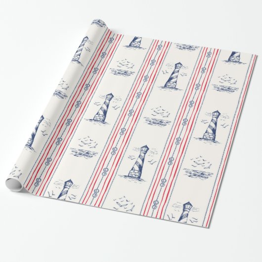 Lighthouderpatroon Cadeaupapier (Uitgerold)